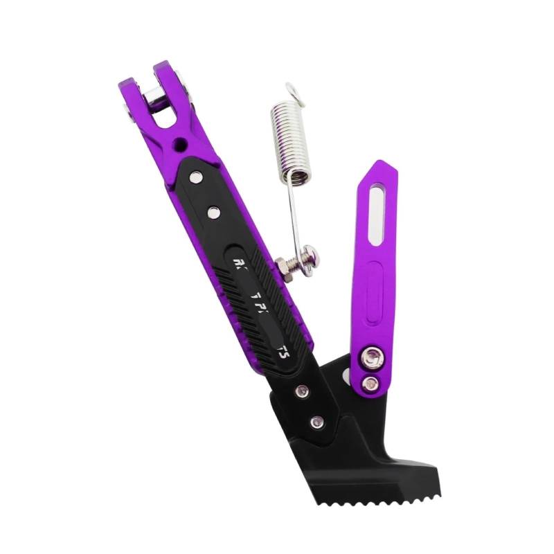 HJTEDHE Motorrad-Ständer Motorrad Ständer Seite Unterstützung Kick Halterung Fuß Stehen Verstellbare Seite Stativ Legierung Motorrad Parkplatz Ständer Standfuß Motorrad(Purple) von HJTEDHE
