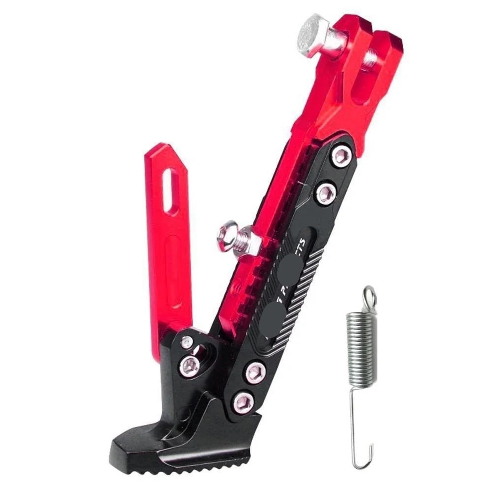 HJTEDHE Motorrad-Ständer Motorrad Ständer Seite Unterstützung Kick Halterung Fuß Stehen Verstellbare Seite Stativ Legierung Motorrad Parkplatz Ständer Standfuß Motorrad(Red) von HJTEDHE