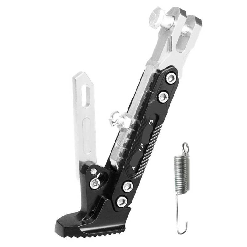 HJTEDHE Motorrad-Ständer Motorrad Ständer Seite Unterstützung Kick Halterung Fuß Stehen Verstellbare Seite Stativ Legierung Motorrad Parkplatz Ständer Standfuß Motorrad(Silver) von HJTEDHE