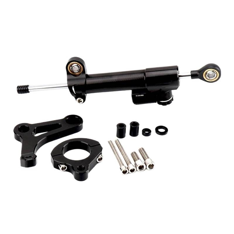 HJTEDHE Stabilisator Lenkungs DäMpfer CNC-Aluminium-Lenkungsdämpfer-Stabilisatorhalterung Für X-MAX 300 2017-2023 Stabilisator Motorrad(Black) von HJTEDHE