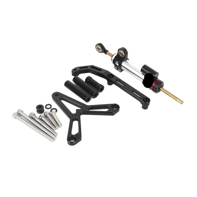 HJTEDHE Stabilisator Lenkungs DäMpfer Motorrad-Lenkungsstabilisator, Motorradzubehör, Lenkungsdämpfer-Stabilisator-Halterungssatz Für Tracer 9 GT 2021 2022 2023 Lenkungs DäMpfer Motorrad(Silver) von HJTEDHE