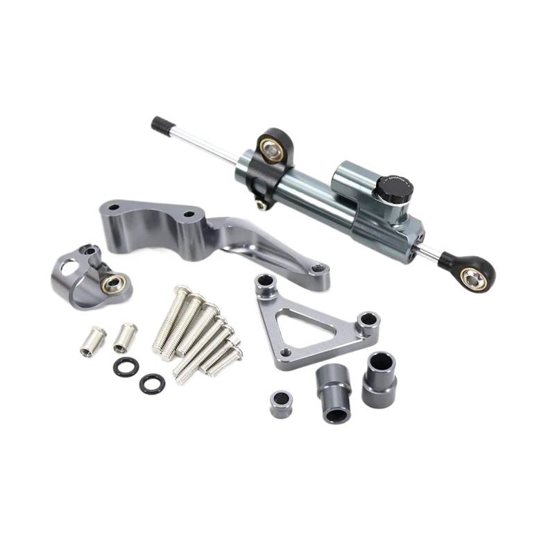 HJTEDHE Stabilisator Lenkungs DäMpfer Motorrad Stabilisator Puffer Motorräder Lenkung Stabilisieren Dämpfer Halterung Mount Kit Zubehör Für Ducati Für 696 796 795 Lenkungs DäMpfer Motorrad(Gray) von HJTEDHE