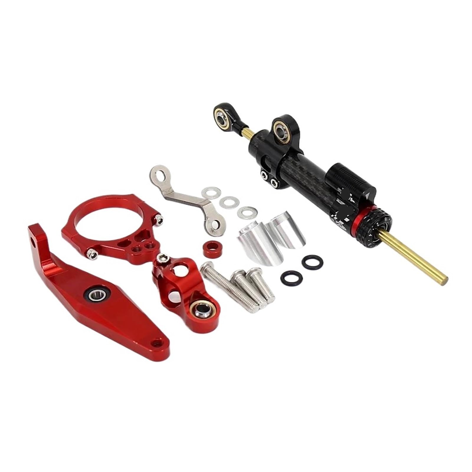 HJTEDHE Stabilisator Lenkungs DäMpfer Motorrad-Stabilisatorpuffer CNC-Lenkungsdämpfer-Stabilisator-Sicherheitsmontagesatzhalterung Für MT09 MT-09 SP 2021 2022 2023 Lenkungs DäMpfer Motorrad(Black-E) von HJTEDHE