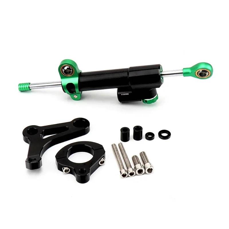 HJTEDHE Stabilisator Lenkungs DäMpfer Motorraddämpfer-Hilfslenkhalterung Einstellbare Lenkstabilisierungsdämpferhalterung Für XMAX300 2017-2023 Stabilisator Motorrad(Green) von HJTEDHE