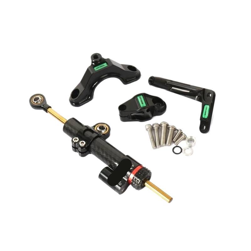 HJTEDHE Stabilisator Lenkungs DäMpfer Motorraddämpfer Stabilisator Motorradzubehör Lenkungsstabilisator Dämpfer Stoßdämpferhalterungssatz Für Kawasaki Für ZX6R 2024 Lenkungs DäMpfer Motorrad(Black-G) von HJTEDHE