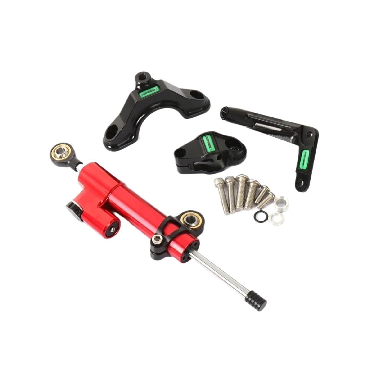 HJTEDHE Stabilisator Lenkungs DäMpfer Motorraddämpfer Stabilisator Motorradzubehör Lenkungsstabilisator Dämpfer Stoßdämpferhalterungssatz Für Kawasaki Für ZX6R 2024 Lenkungs DäMpfer Motorrad(Red-A) von HJTEDHE