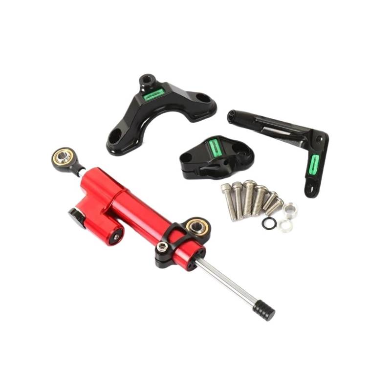 HJTEDHE Stabilisator Lenkungs DäMpfer Motorraddämpfer Stabilisator Motorradzubehör Lenkungsstabilisator Dämpfer Stoßdämpferhalterungssatz Für Kawasaki Für ZX6R 2024 Lenkungs DäMpfer Motorrad(Red-A) von HJTEDHE