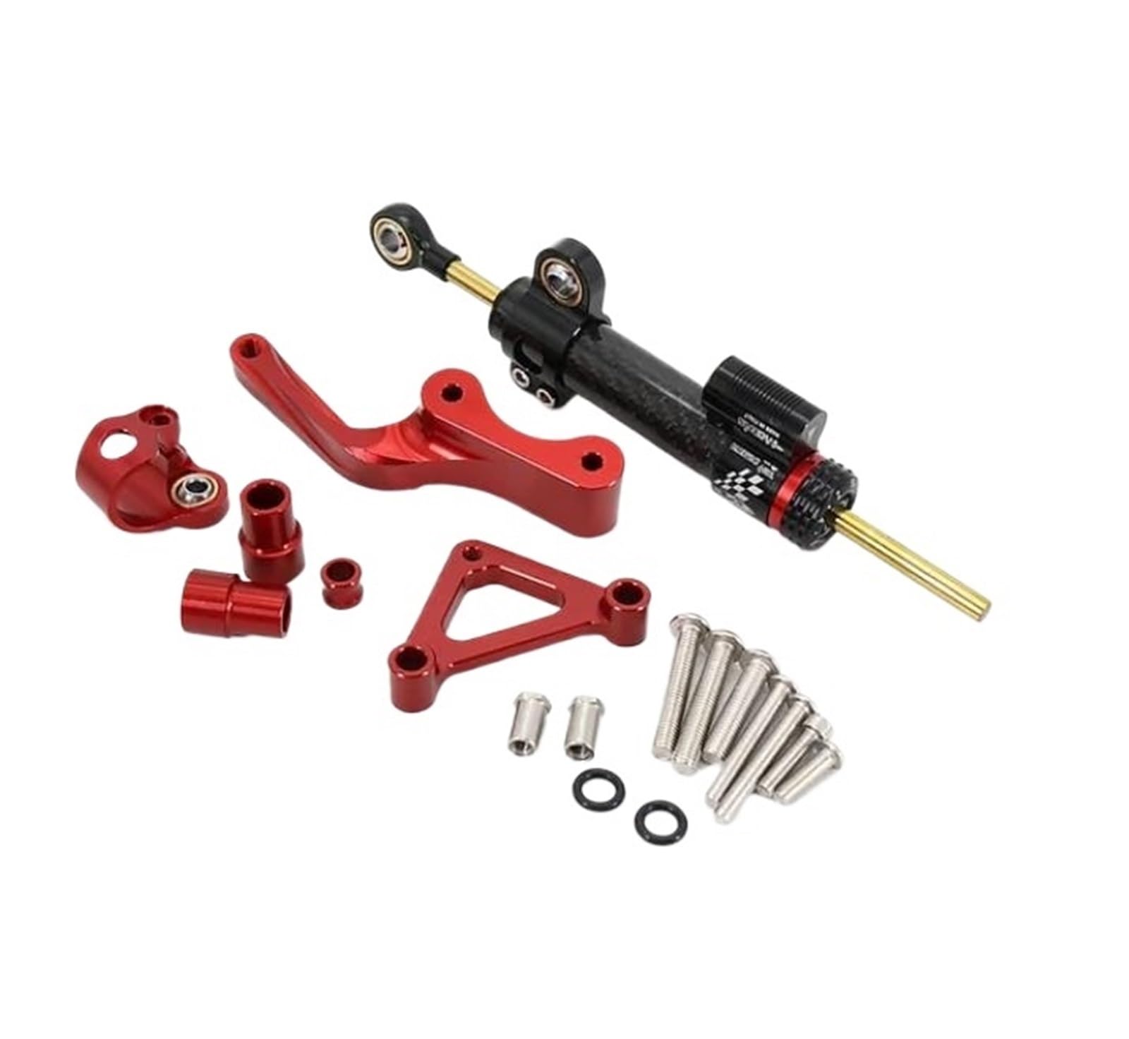 HJTEDHE Stabilisator Motorrad Motorrad Lenkungsdämpfer Stabilisator Montagehalterung Unterstützung Für Ducati Für Monster 696 795 796 2008-2012 Lenkungs DäMpfer Motorrad(Red a) von HJTEDHE