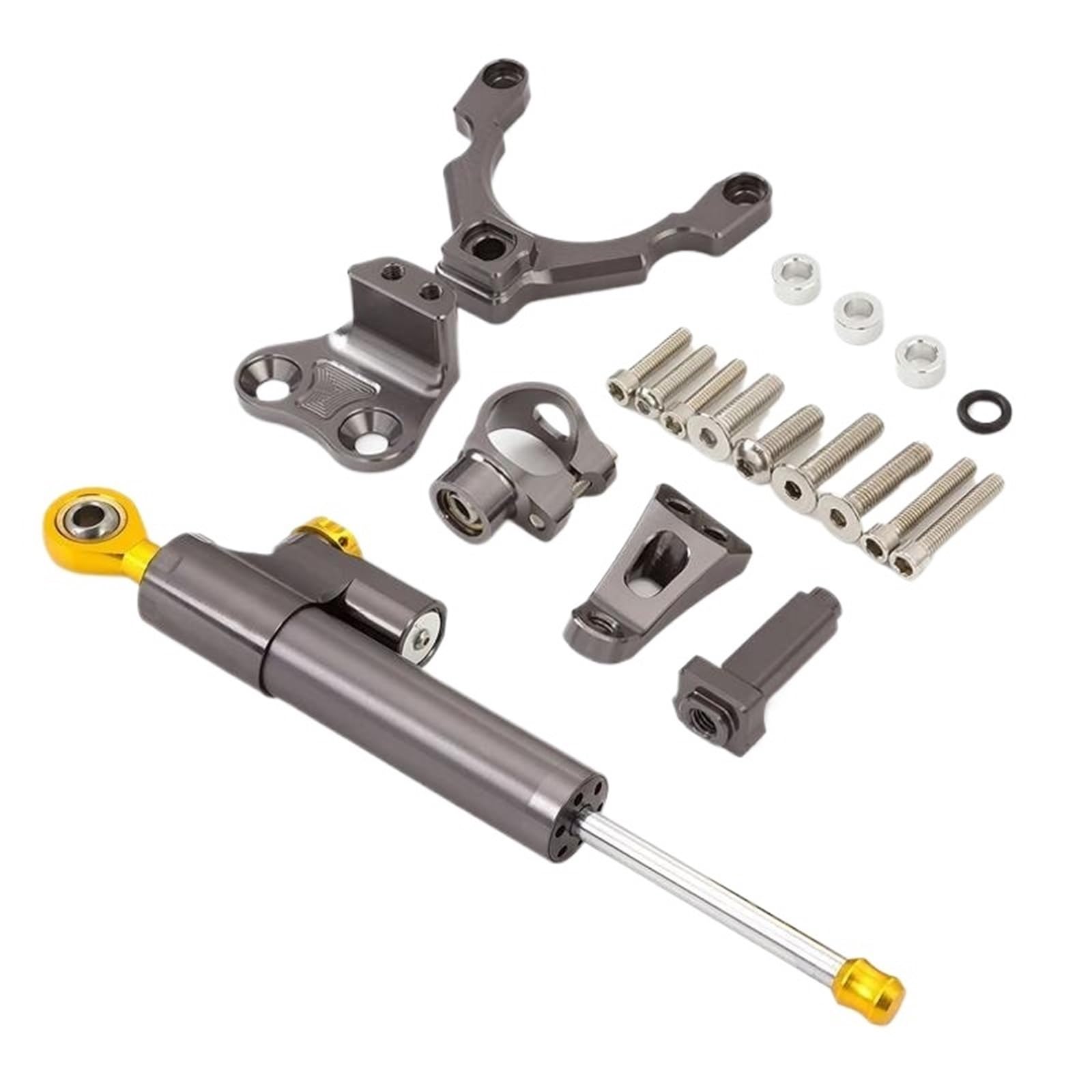 HJTEDHE Steering Damper Motorrad Für Kawasaki Für Z900 2017-2023 CNC Motorrad Stabilisator Lenkung Dämpfer Montage Halterung Kit Motorrad Halterung Dämpfer Stabilisator Lenkungs DäMpfer(Gray-A) von HJTEDHE