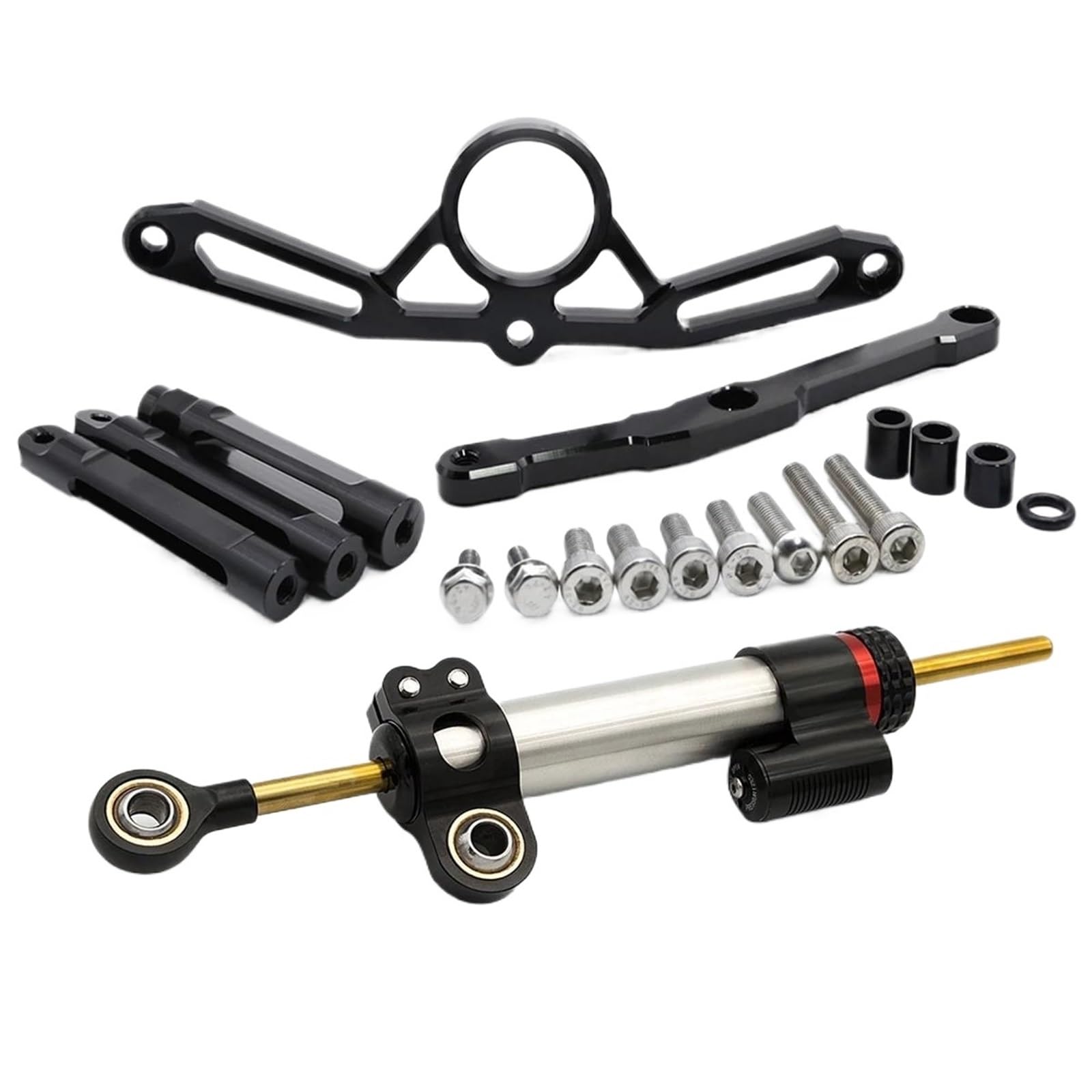 HJTEDHE Steering Damper Motorrad Für MT09 2021-2023 Fiber Carbon Motorrad Stabilisator Lenkung Dämpfer Halterung Montage Zubehör Motorrad Dämpfer Stabilisator Lenkungs DäMpfer(Silver-A) von HJTEDHE