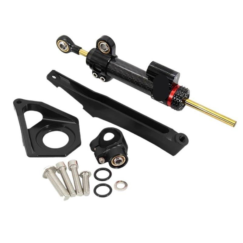 HJTEDHE Steering Damper Motorrad Motorrad-Lenkungsstabilisator Motorräder Lenkung Stabilisieren Dämpfer Halterung Mount Kit Für 600 R6 2003 2004 2005 Motorrad Lenkungsdämpfer(Black-F) von HJTEDHE