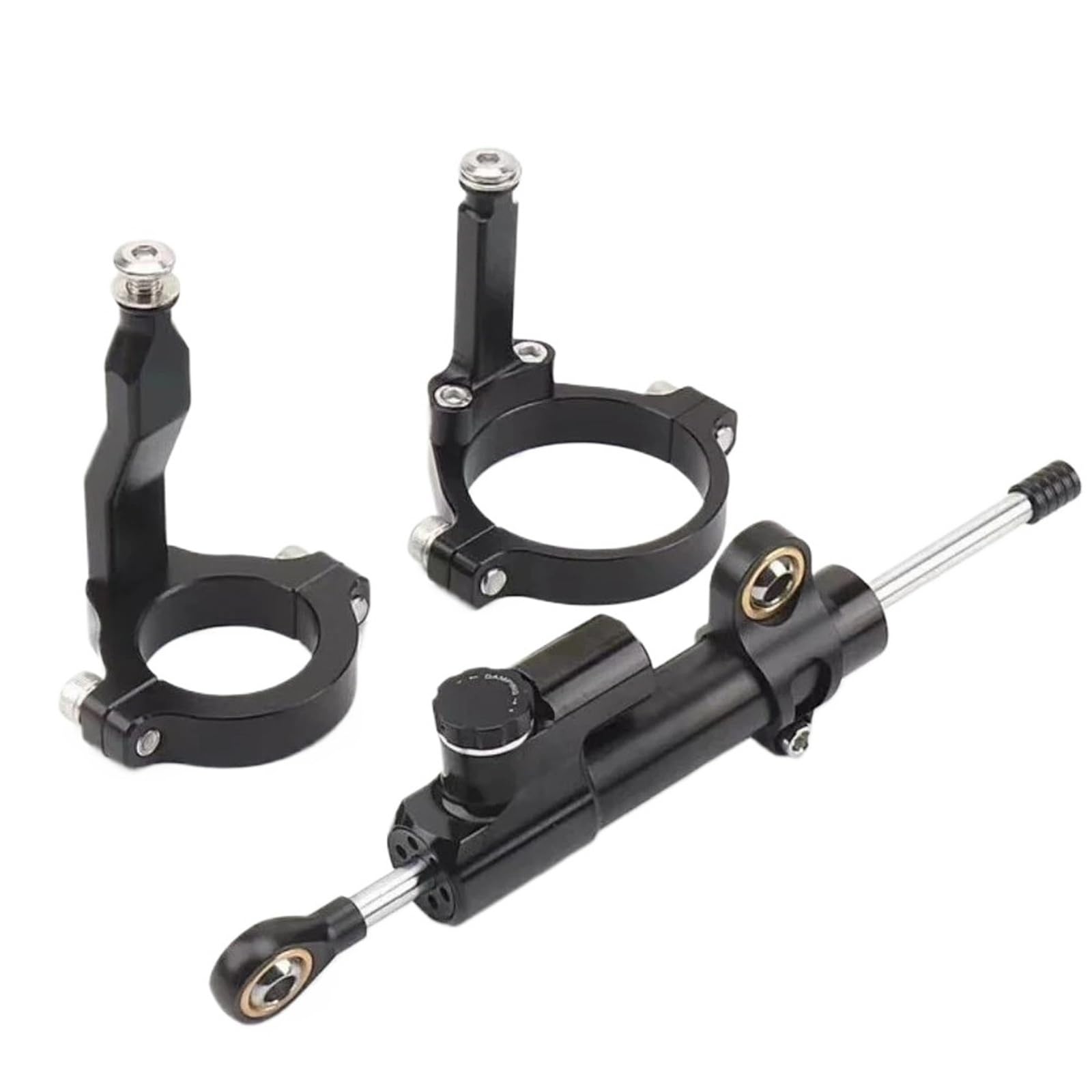HJTEDHE Steering Damper Motorrad Motorräder Directional Shock Lenkung Dämpfer Motorrad Stabilisieren Halterung Montage Kit Für Kawasaki Für ZX4R ZX4RR 2023- Stabilisator Lenkungs DäMpfer(Black-A) von HJTEDHE