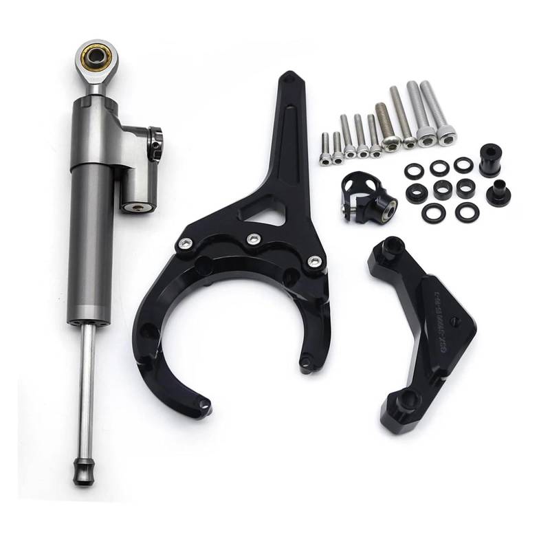 Motorrad Lenkungsdämpfer Für Suzuki Für GSXS1000 GSX-S1000F 2016-2024 Lenkungsdämpfer Stabilisator Halterung Unterstützung Montage Kit Motorrad Lenkung Schock Dämpfer Lenkungsdämpfer Stabilisator(GRAY von HJTEDHE