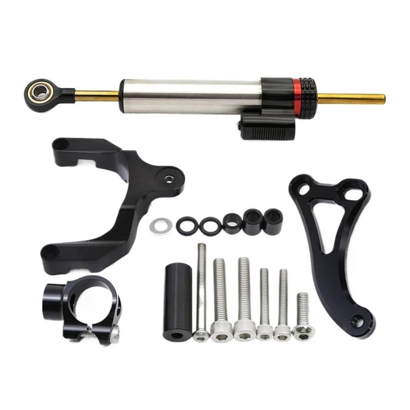 Motorrad Lenkungsdämpfer Motorrad Dämpfer Stabilisator CNC Carbon Lenkung Dämpfer Halterung Montieren Unterstützung FÜR Suzuki FÜR GSXS750 2017 2018 2019 2020 2021 2023 2022 Lenkungsdämpfer Stabilisat von HJTEDHE