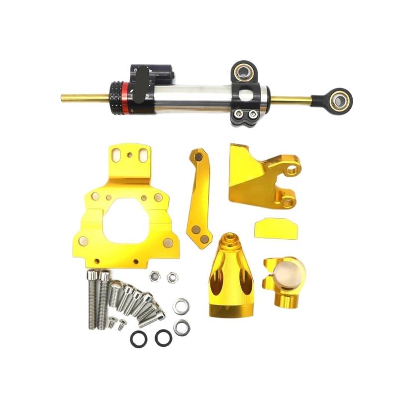Stabilisator Lenkungs DäMpfer Für Kawasaki Für Z650 2017-2018 Motorrad Einstellbare Lenkung Stabilisieren Dämpfer + Halterung Mount Support Kit Motorrad Puffer Control Bar Lenkungsdämpfer Motorrad(Sil von HJTEDHE