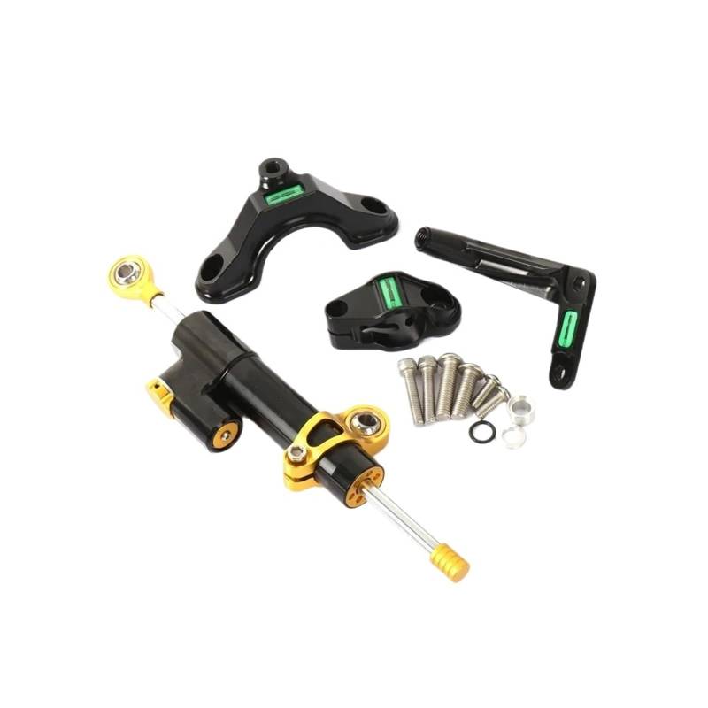 Stabilisator Lenkungs DäMpfer Motorrad-Lenkungsstabilisator Motorradzubehör Lenkungsstabilisierungsdämpferhalterung Motorrad-Dämpferlenkung Für Kawasaki Für ZX6R 2024 Lenkungs DäMpfer Motorrad(Black-C von HJTEDHE