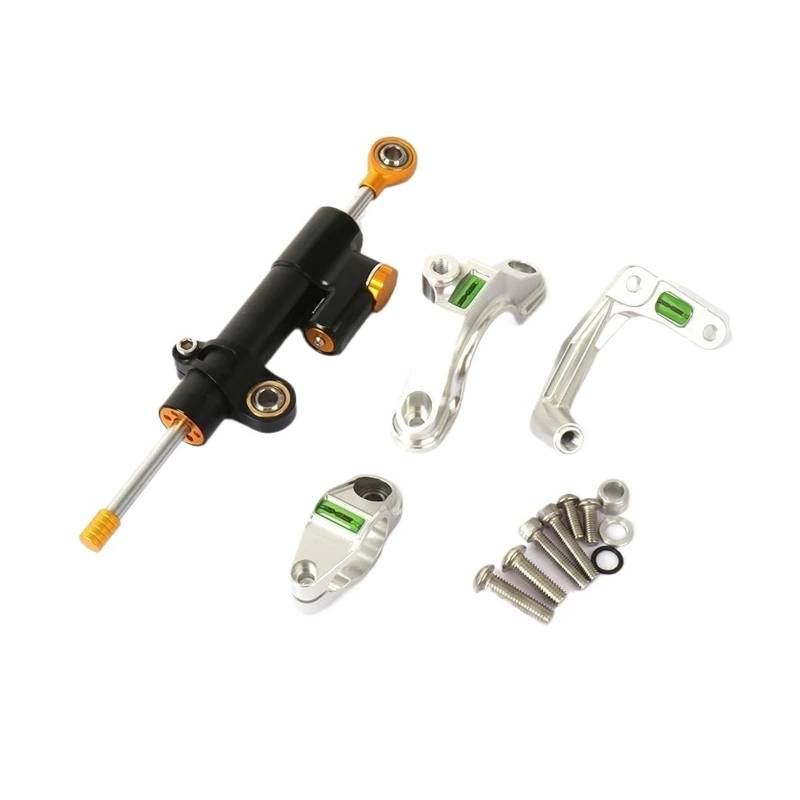 Stabilisator Lenkungs DäMpfer Motorräder Directional Shock Motorradzubehör Lenkungsdämpfer Stabilisator & Halterung Mount Kit Für Kawasaki Für N-ja ZX-6R 2024 Lenkungs DäMpfer Motorrad(Black-B) von HJTEDHE