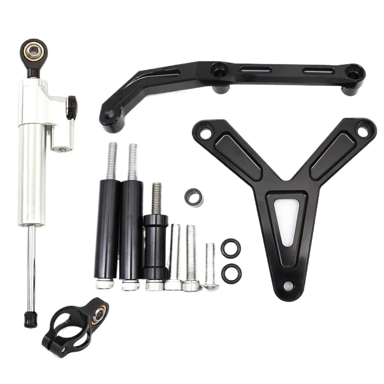 Stabilisator Lenkungs DäMpfer Motorräder Lenkungsdämpfer CNC Aluminium Carbon Motorrad Lenkungsdämpfer Stabilisator Halterung Montage Support Kit Für FJ-09 MT-09 Tracer 2021-2023 Lenkungsdämpfer Motor von HJTEDHE