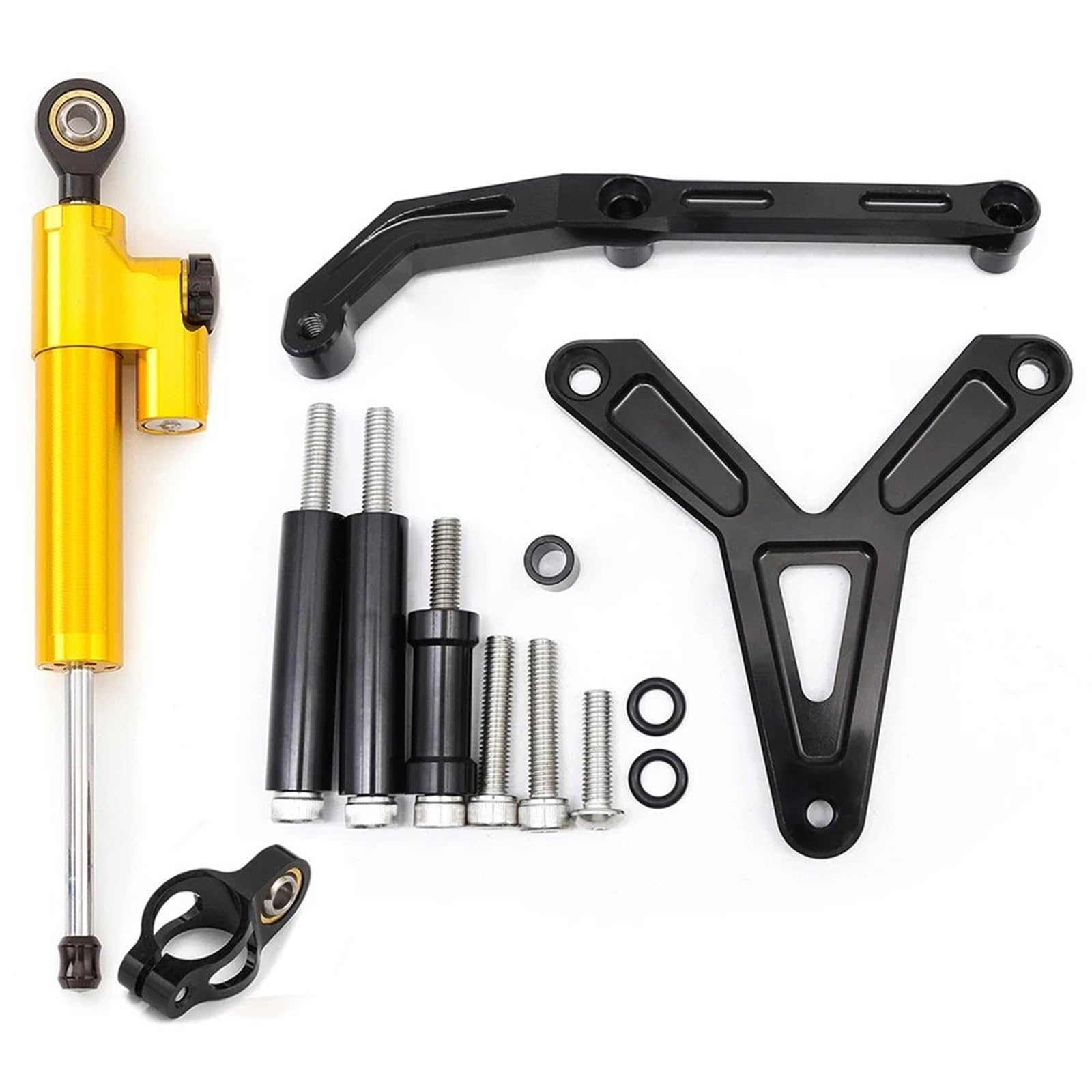 Stabilisator Lenkungs DäMpfer Motorräder Lenkungsdämpfer CNC Aluminium Carbon Motorrad Lenkungsdämpfer Stabilisator Halterung Montage Support Kit Für FJ-09 MT-09 Tracer 2021-2023 Lenkungsdämpfer Motor von HJTEDHE