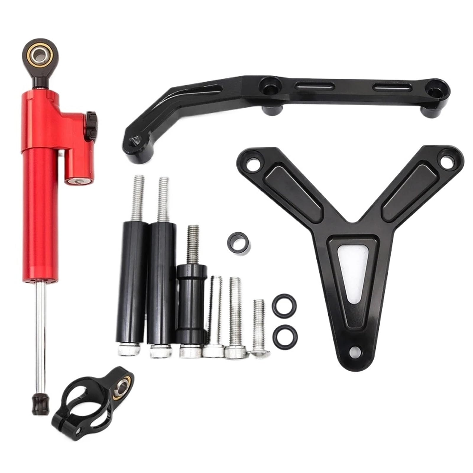 Stabilisator Lenkungs DäMpfer Motorräder Lenkungsdämpfer CNC Aluminium Carbon Motorrad Lenkungsdämpfer Stabilisator Halterung Montage Support Kit Für FJ-09 MT-09 Tracer 2021-2023 Lenkungsdämpfer Motor von HJTEDHE