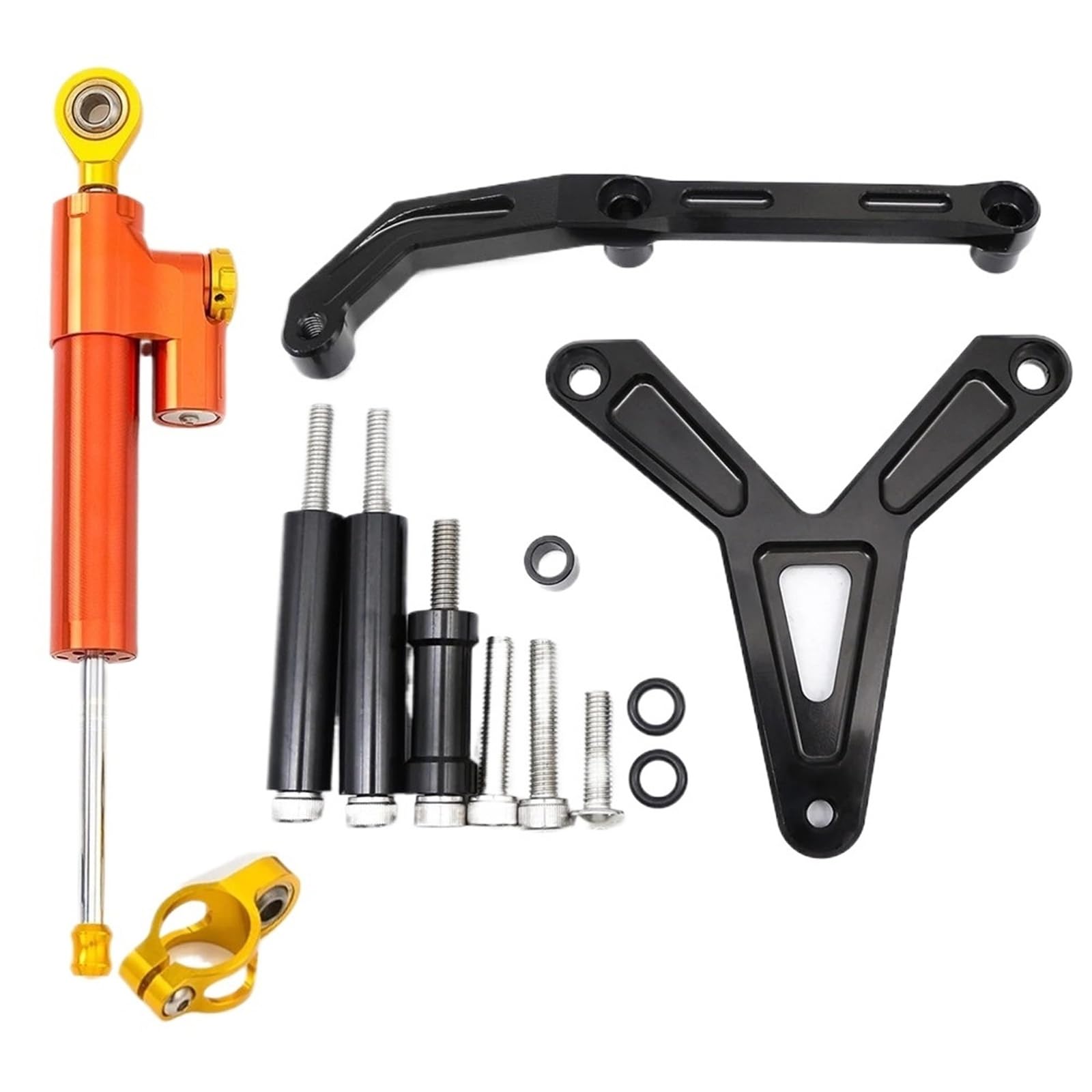 Stabilisator Lenkungs DäMpfer Motorräder Lenkungsdämpfer CNC Aluminium Carbon Motorrad Lenkungsdämpfer Stabilisator Halterung Montage Support Kit Für FJ-09 MT-09 Tracer 2021-2023 Lenkungsdämpfer Motor von HJTEDHE