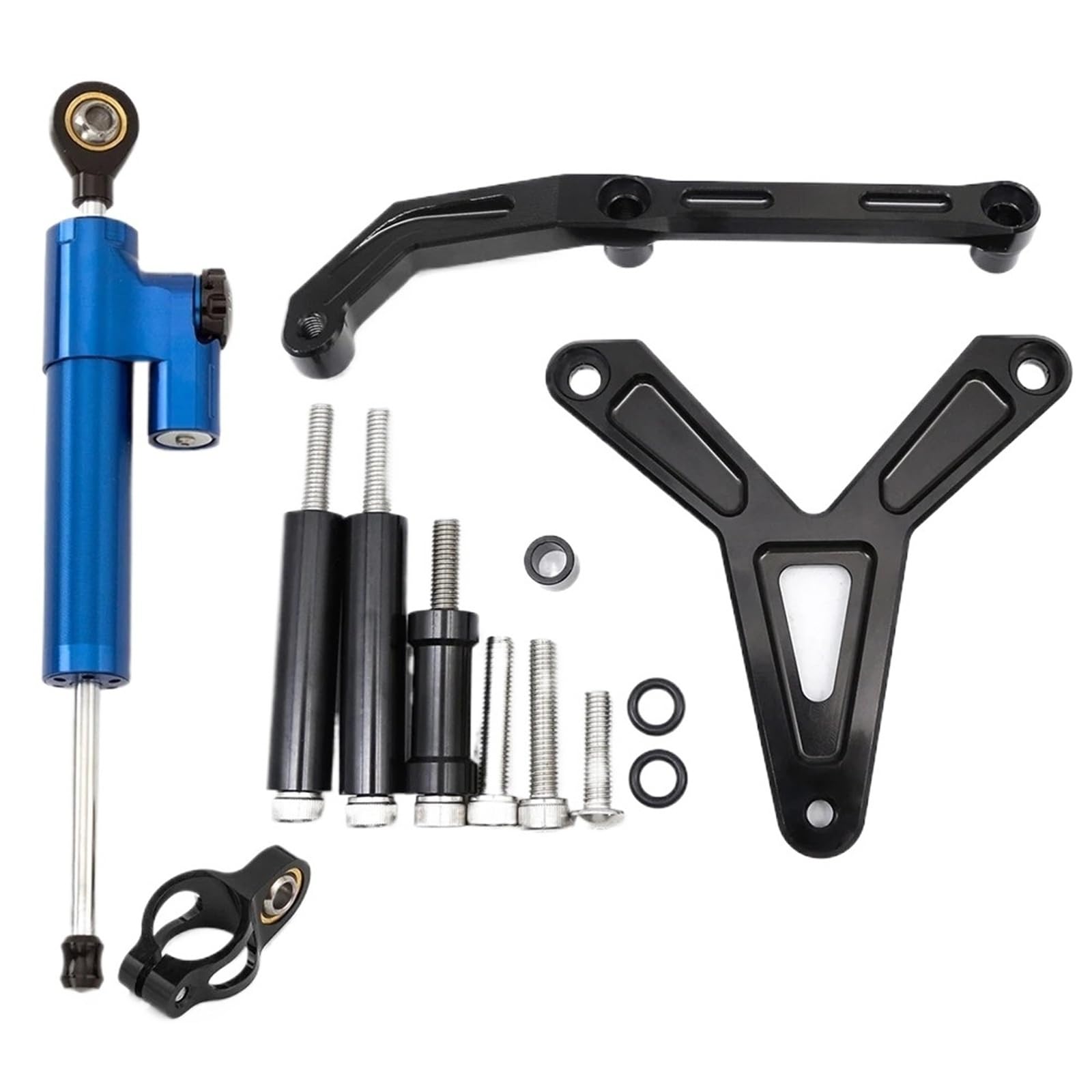Stabilisator Lenkungs DäMpfer Motorräder Lenkungsdämpfer CNC Aluminium Carbon Motorrad Lenkungsdämpfer Stabilisator Halterung Montage Support Kit Für FJ-09 MT-09 Tracer 2021-2023 Lenkungsdämpfer Motor von HJTEDHE