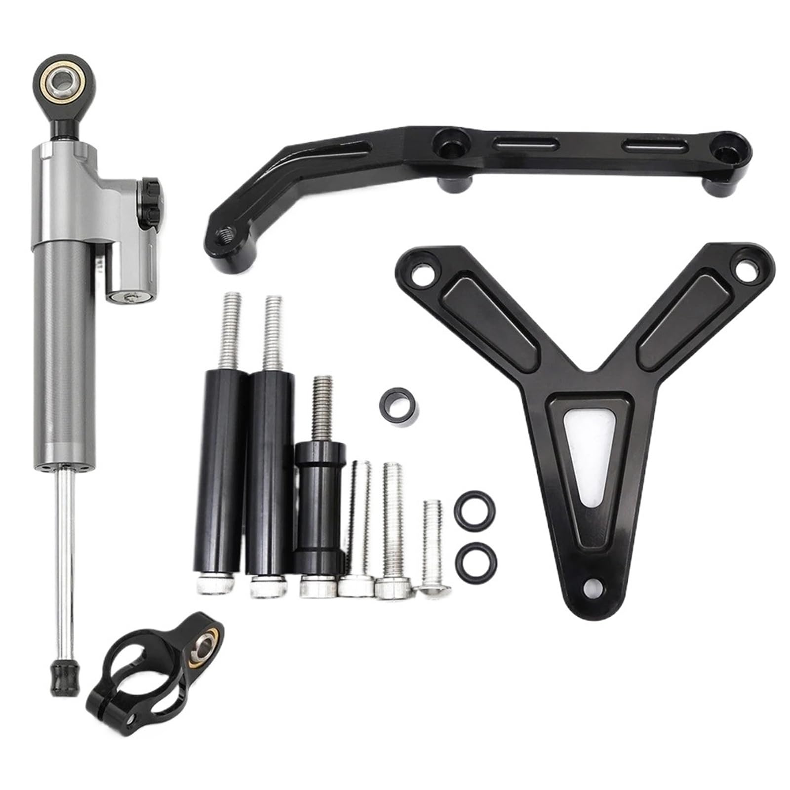 Stabilisator Lenkungs DäMpfer Motorräder Lenkungsdämpfer CNC Aluminium Carbon Motorrad Lenkungsdämpfer Stabilisator Halterung Montage Support Kit Für FJ-09 MT-09 Tracer 2021-2023 Lenkungsdämpfer Motor von HJTEDHE