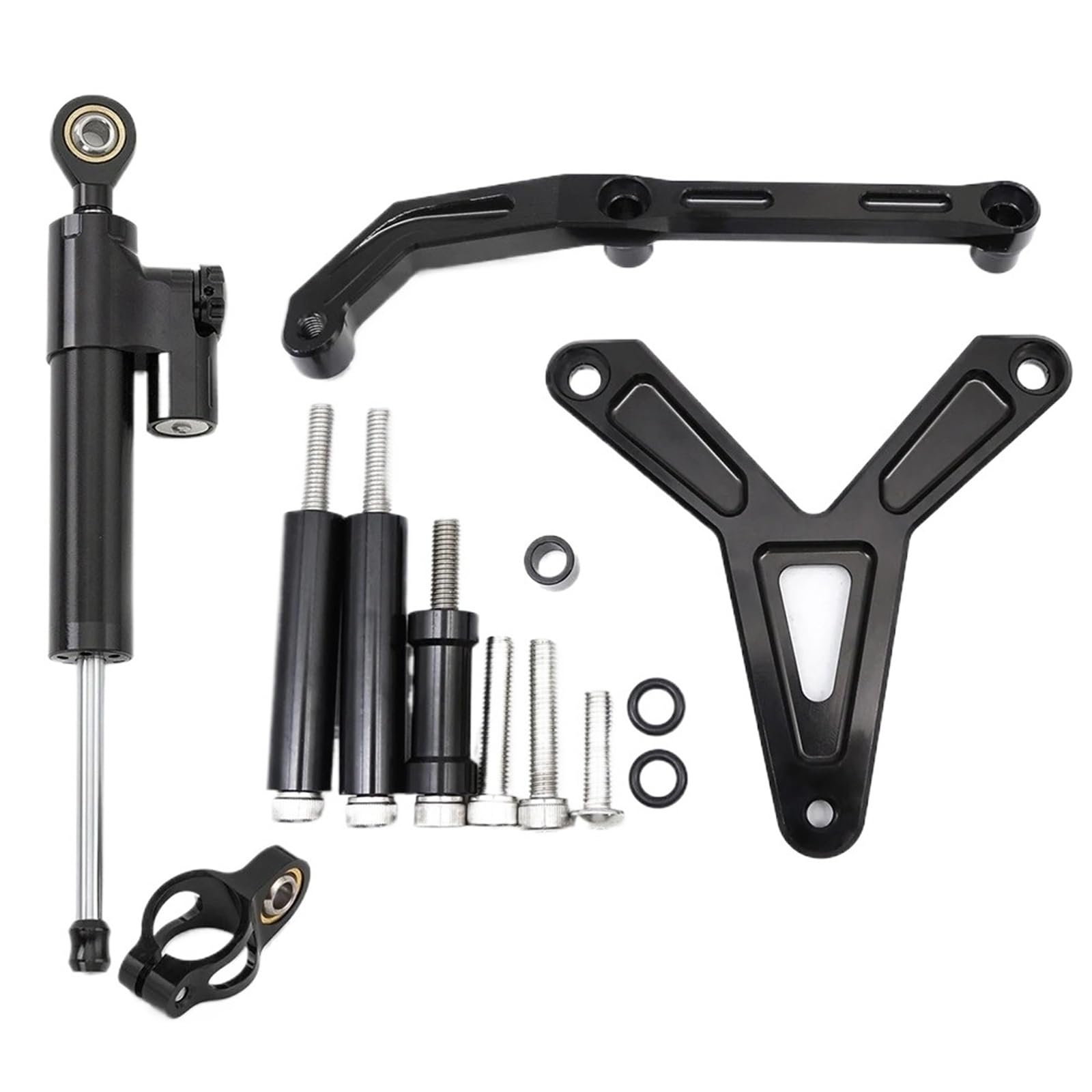 Stabilisator Lenkungs DäMpfer Motorräder Lenkungsdämpfer CNC Aluminium Carbon Motorrad Lenkungsdämpfer Stabilisator Halterung Montage Support Kit Für FJ-09 MT-09 Tracer 2021-2023 Lenkungsdämpfer Motor von HJTEDHE