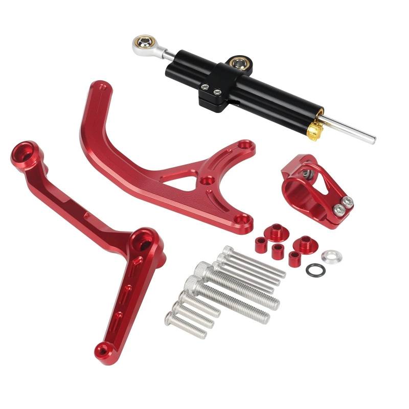 Steering Damper Motorrad Motorrad-Puffer-Steuerstange Pikes Peak Zubehör Titan-Lineal Richtungsdämpferhalterung Passend Für Ducati Für Multistrada MTS V4 RALLY V4 Stabilisator Lenkungs DäMpfer(Black-A von HJTEDHE