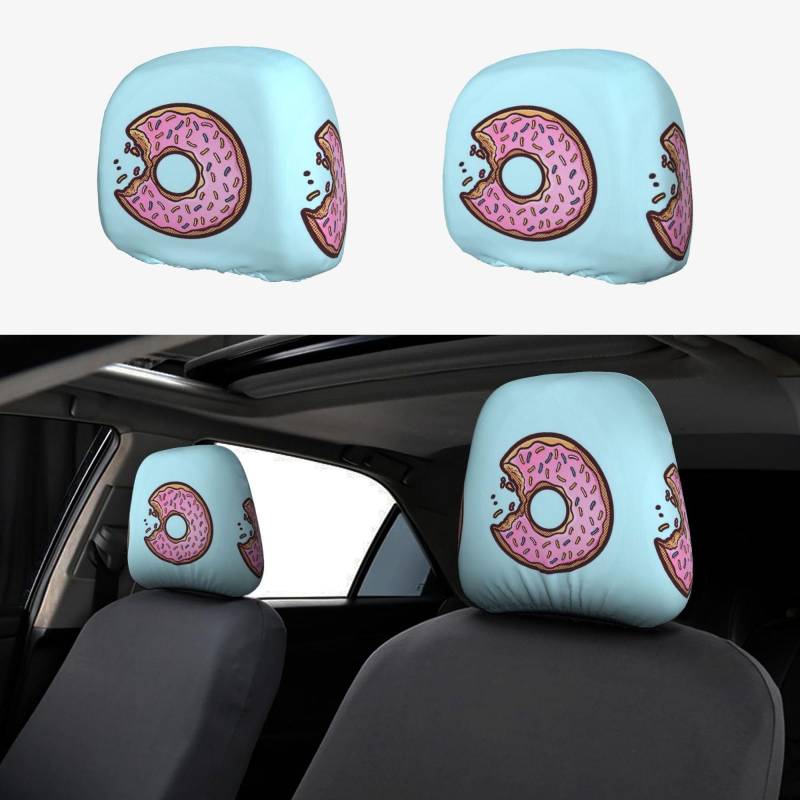 HKHLHLH Donut Universal-Kopfstützenbezüge für Autos, langlebig, stilvolle Schutzbezüge für die meisten Fahrzeuge, 2 Stück von HKHLHLH