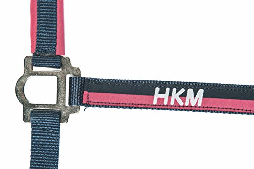 HKM 558641 Nylonhalfter mit Strick und Karabinerhaken, Shetty, 180 cm, pink/dunkelblau von HKM