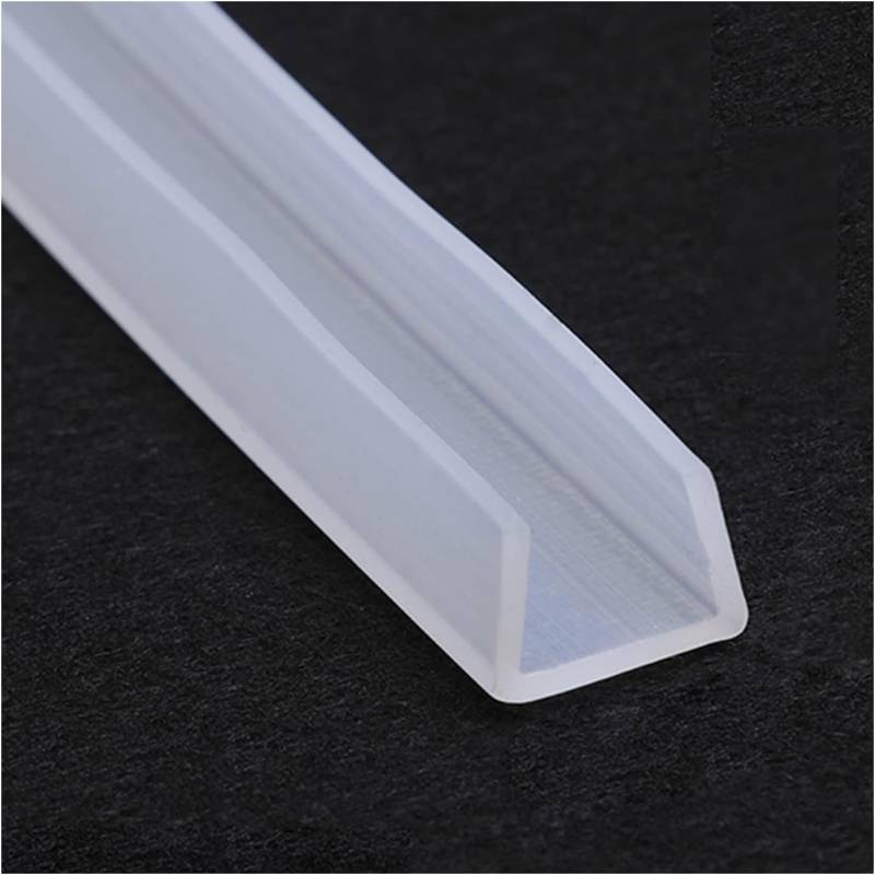 Dichtungsstreifen aus Silikonkautschuk, U-förmige Silikon-Kanalkantenverkleidung, transparente Gummidichtung, verwendet im Wohnzimmer-Badezimmer, Länge 5 Meter, Wandstärke 2 mm (Größe: 12 mm x 15 mm)( von HLHLH