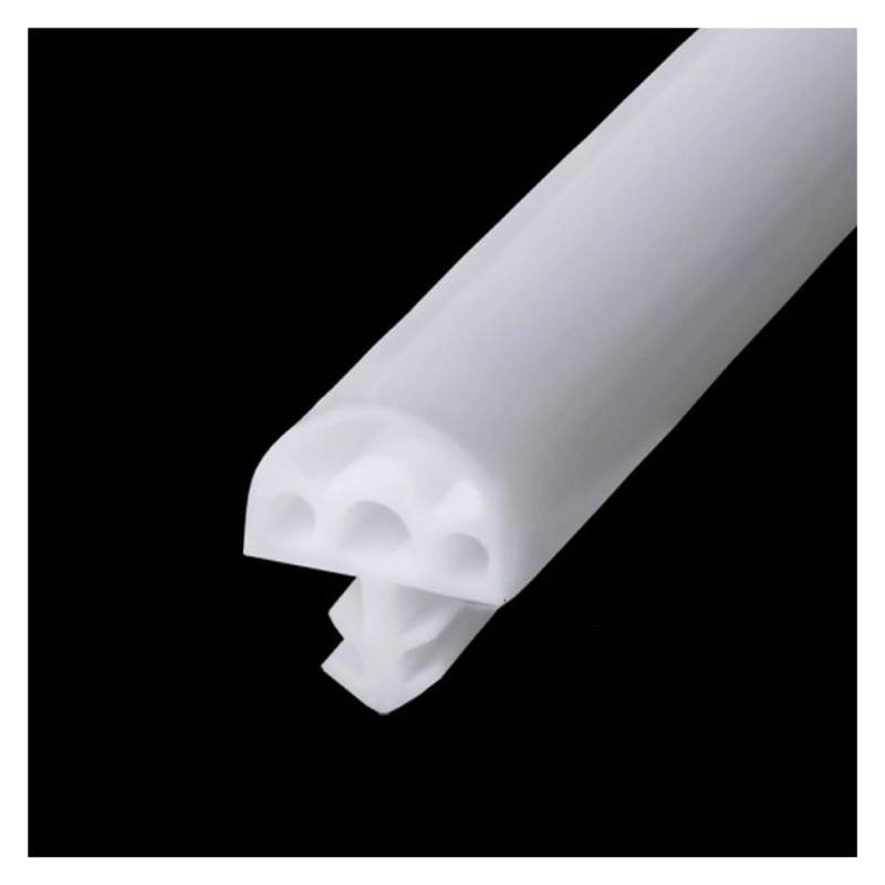 Türdichtungsstreifen aus Silikonkautschuk, D-förmiger Türdichtungsstreifen aus Gummi, Türdichtungsstreifen mit Kartenschlitzen und Schallschutz(White,6mm) von HLHLH