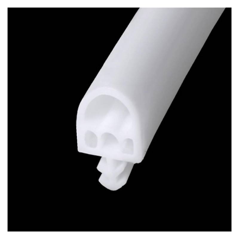 Türdichtungsstreifen aus Silikonkautschuk, D-förmiger Türdichtungsstreifen aus Gummi, Türdichtungsstreifen mit Kartenschlitzen und Schallschutz(White,8mm) von HLHLH