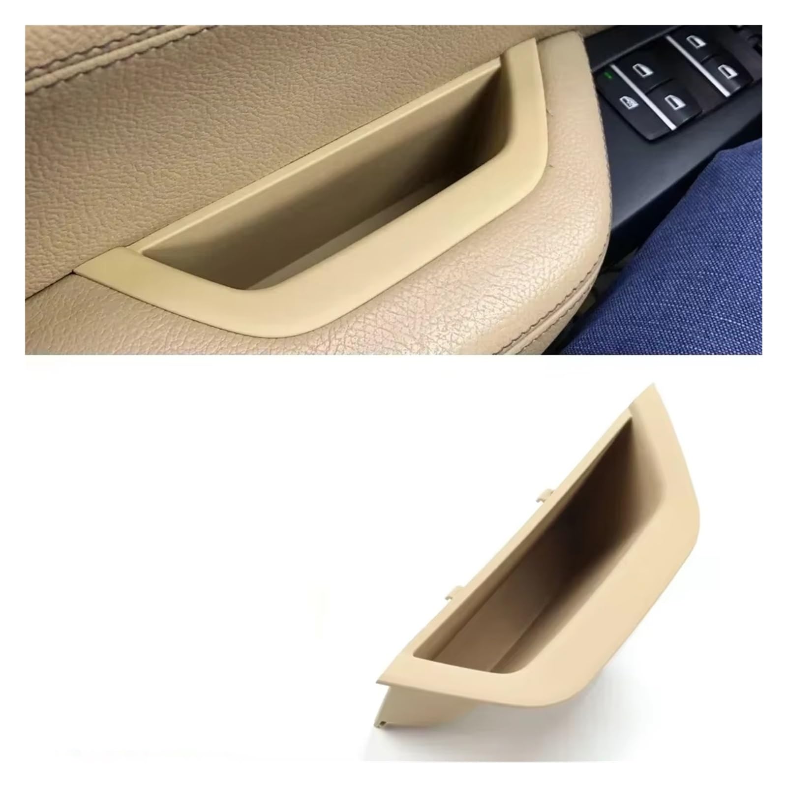Innentürgriff Für X3 X4 F25 F26 2010-2017 51417250307 LHD RHD Innen Fahrer Tür Pull Griff Armlehne Panel Abdeckung Lagerung Box Türgriff(Beige-LHD) von HLJNLVBN