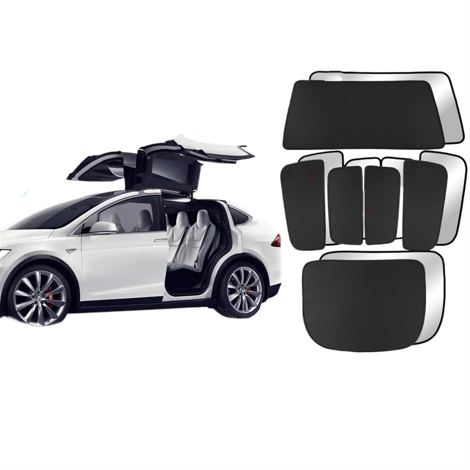 Sonnenschutz Vorhang Für Tesla Für Modell X 2023 2024 Dachfenster Rollo Shading Net Glas Dach Dachfenster Sonnenschirm UV Schutz Sonnenschutz Auto Fenster Sonnenschutz(MX-GA33L-ABCDIS) von HLJNLVBN