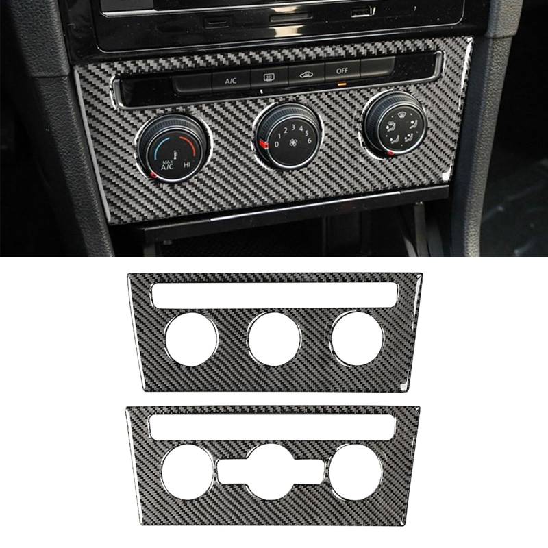 HLMNAKE Interior Sticker Abdeckung aus Carbonfaser, Auto Trim Tuning Dekoration Accessoires für 2014-2020 VW GOLF 7 (CD-Panel) von HLMNAKE