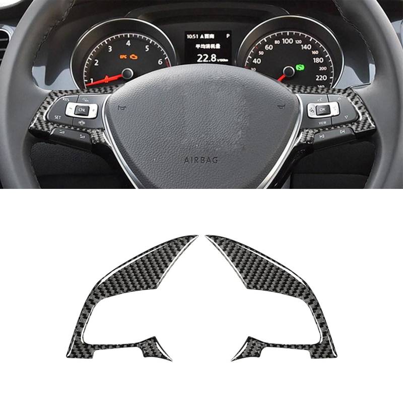 HLMNAKE Interior Sticker Abdeckung aus Carbonfaser, Auto Trim Tuning Dekoration Accessoires für 2014-2020 VW GOLF 7 (Lenkrad-Tasten) von HLMNAKE