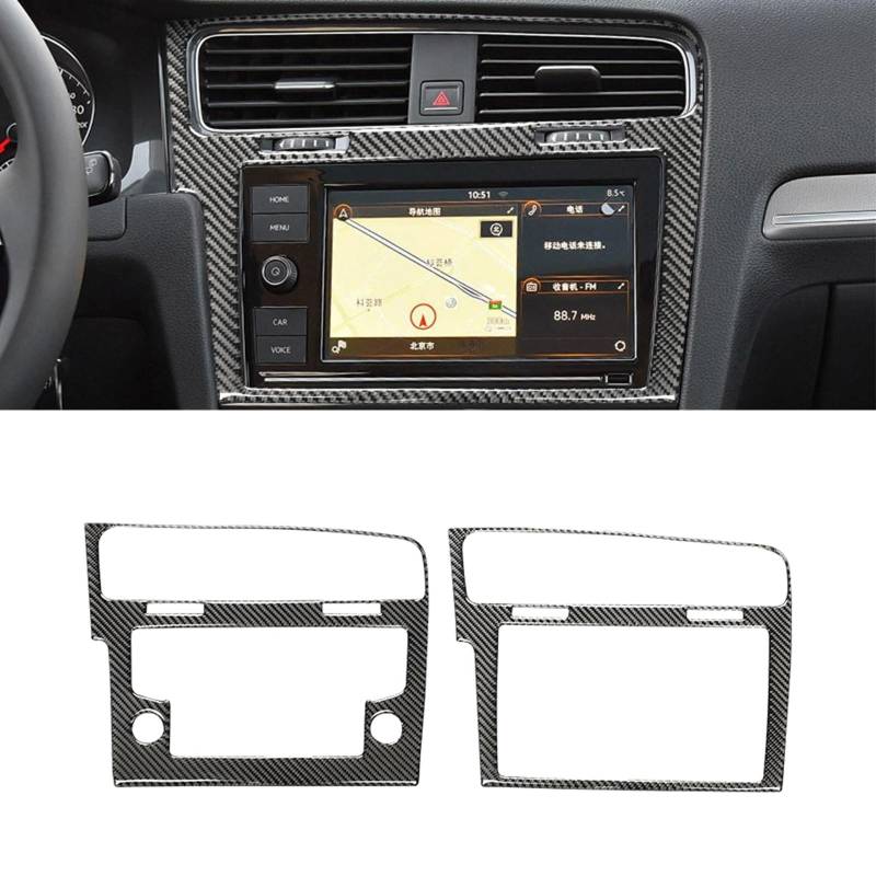 HLMNAKE Interior Sticker Abdeckung aus Carbonfaser, Auto Trim Tuning Dekoration Accessoires für 2014-2020 VW GOLF 7 (Navigationspanel) von HLMNAKE