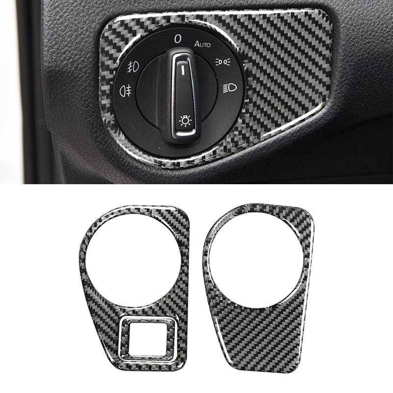 HLMNAKE Interior Sticker Abdeckung aus Carbonfaser, Auto Trim Tuning Dekoration Accessoires für 2014-2020 VW GOLF 7 (Schalter Scheinwerfer) von HLMNAKE