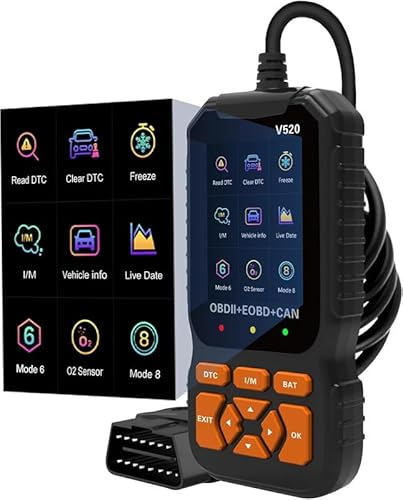 OBD2 Diagnosegerät, Fehlerauslesegerät mit Alle OBDII Funktionen, Universal LKW und KFZ, 10 Sprachen KFZ Diagnosegerät für nach 2000 Alle Fahrzeuge, Universal Fehlercode Auslesegerät für PKW (V520) OBD2 Diagnosegerät, Fehlerauslesegerät mit Alle OBDII Funktionen, Universal LKW und KFZ, 10 Sprachen KFZ Diagnosegerät für nach 2000 Alle Fahrzeuge, Universal Fehlercode Auslesegerät für PKW (V520) von HLMNAKE