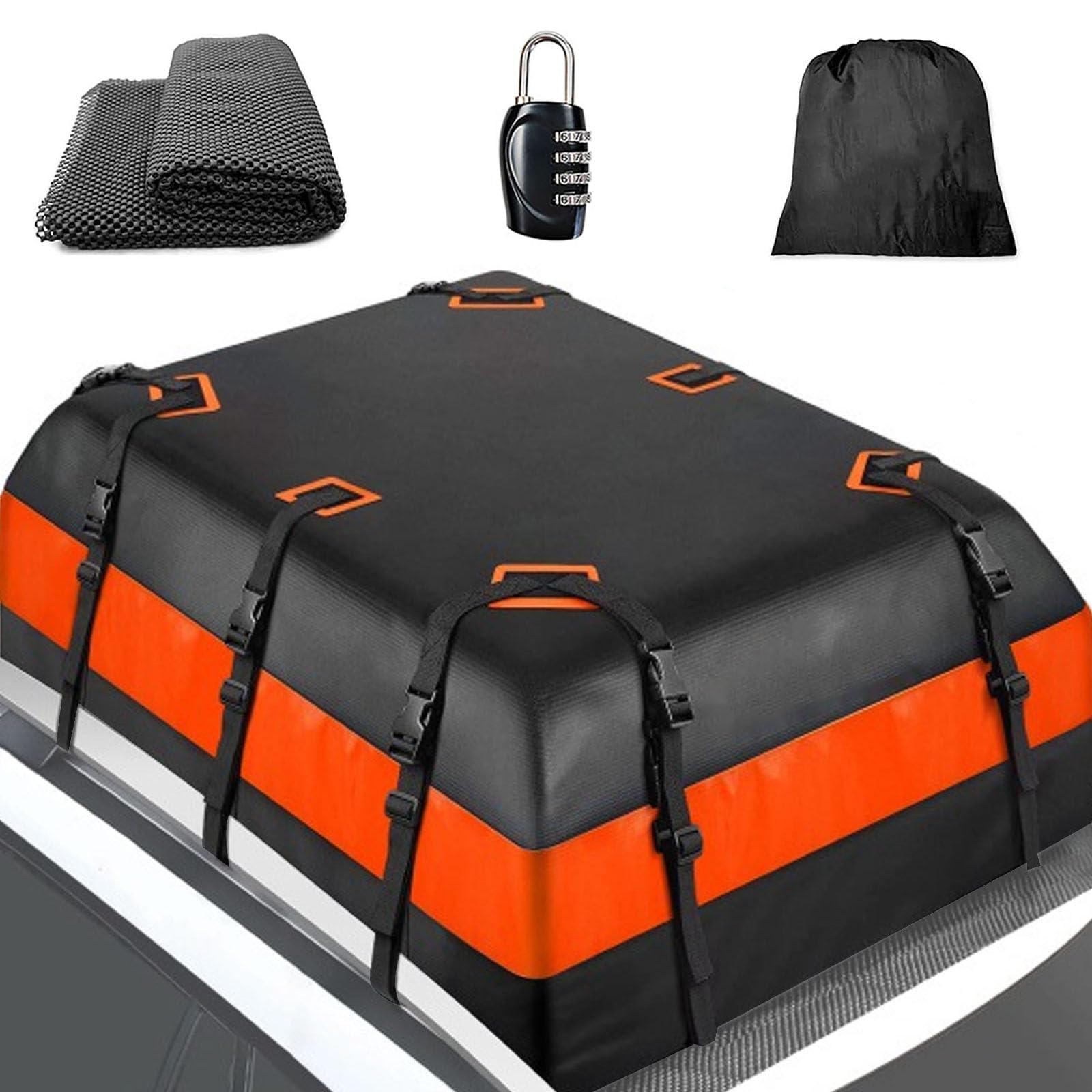 Dachbox Auto für Renault Megane CAPTUR KAPTUR CLIO E-TECH, Faltbare Dachkoffer mit Anti-Rutsch-Matte, für Frachtgepäck, Reisen und Gepäcktransport,B/20cubic feet(132 * 100 * 43) von HLTTXS