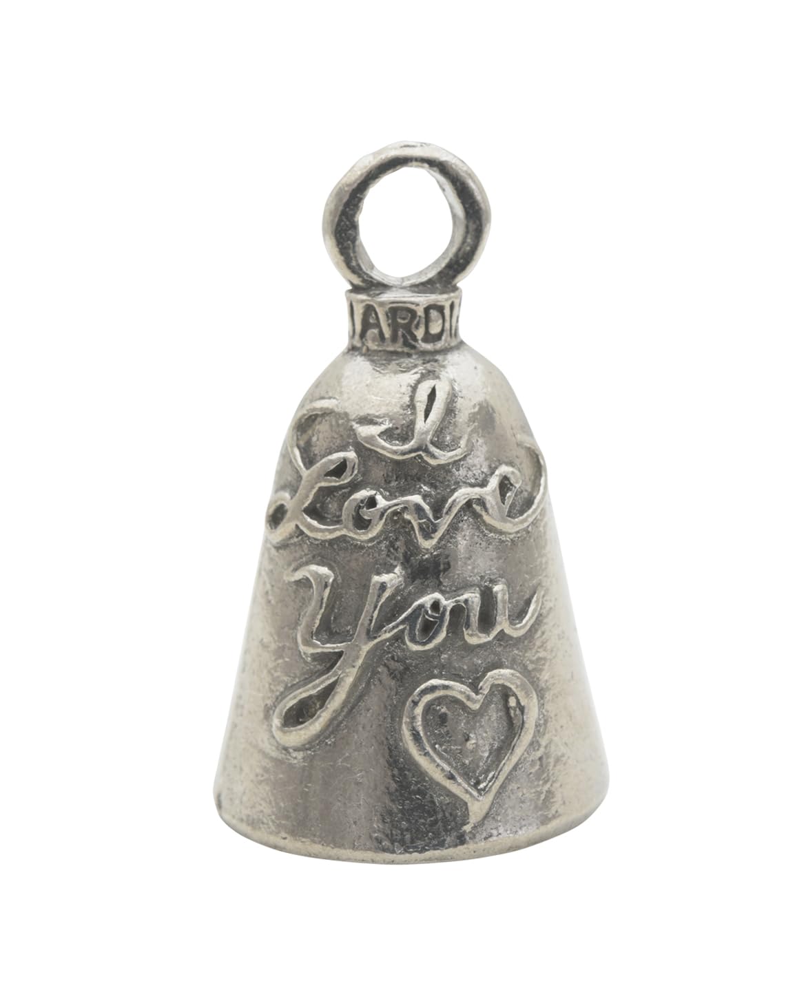 Guardian Bell I Love You Good Luck Bell w/Keyring & Black Velvet Gift Bag | Motorcycle Bell | Lead-Free Pewter | Good Luck Gift to Friends & Family | Bike Bell | Made in USA, silber, 4 cm von Guardian Bell