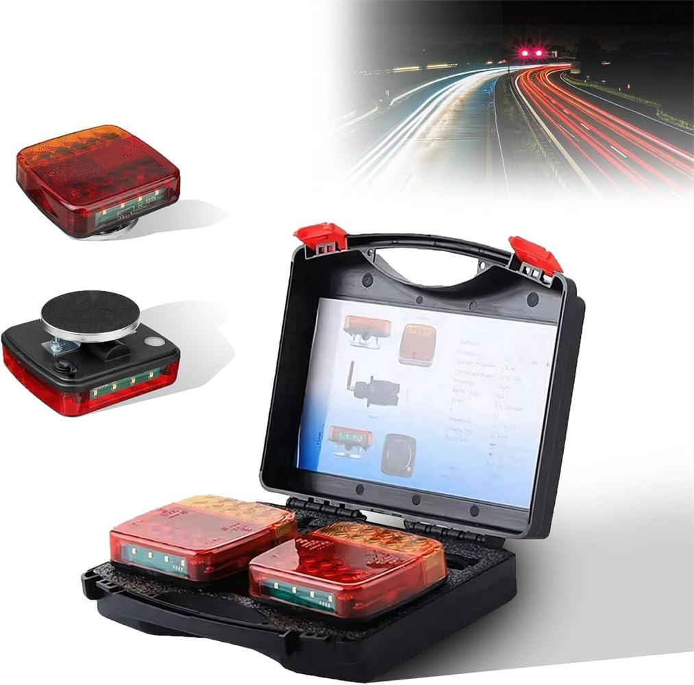 HMLVRA Magnetische kabellose Anhängerbeleuchtung,IP67 wasserdicht,wiederaufladbares Bremslicht mit starkem Saugfuß,für PKW,LKW,Boote,Wohnmobile HMLVRA Magnetische kabellose Anhängerbeleuchtung,IP67 wasserdicht,wiederaufladbares Bremslicht mit starkem Saugfuß,für PKW,LKW,Boote,Wohnmobile von HMLVRA