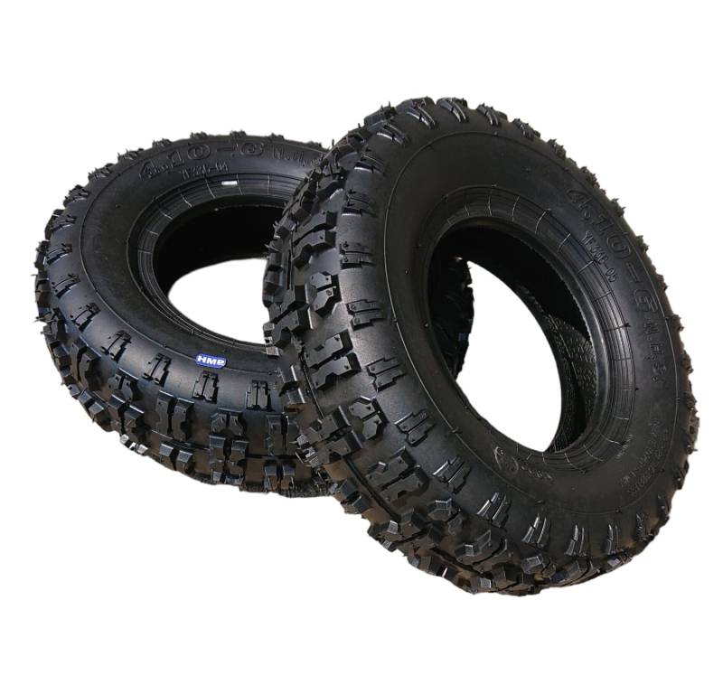 HMParts 2 x Reifen 4.10-6 Kinderquad Schneeräumer Aufsitzmäher Rasentraktor von HMParts