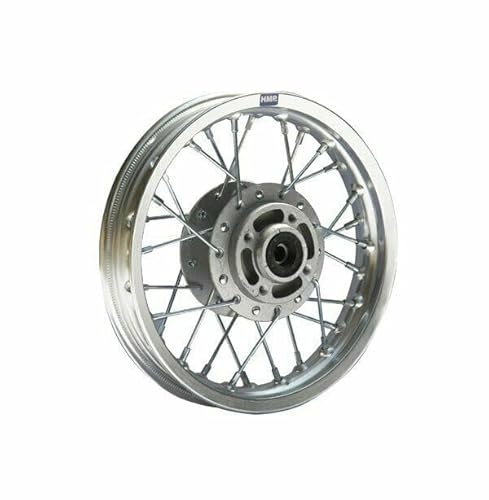 HMParts Alu Felge 10 Zoll vorne Silber Eloxiert Geeignet für fast alle Modelle mit 12 mm Achse Dirt Bike, Pit Bike, XMOTOS, MotoCross von HMParts