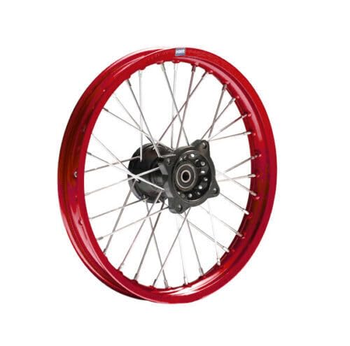 HMParts Alu Felge 14 Zoll vorne Eloxiert Typ 2 Geeignet für fast alle Modelle mit 15 mm Achse Dirt Bike, Pit Bike, XMOTOS, MotoCross (Rot) von HMParts