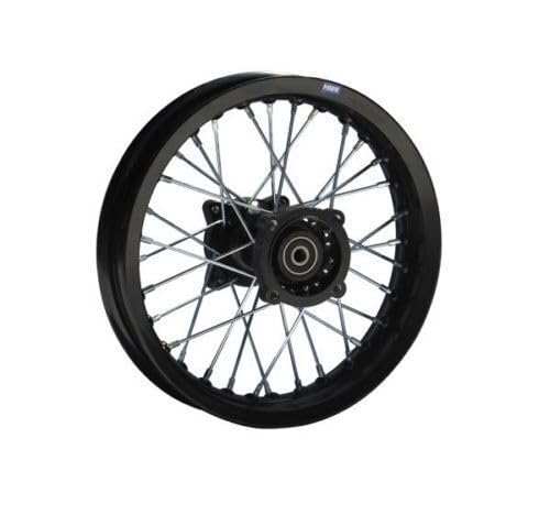 HMParts Alu Felge 16 Zoll hinten Schwarz Eloxiert Typ 2 Geeignet für fast alle Modelle mit 15 mm Achse Dirt Bike, Pit Bike, XMOTOS, MotoCross von HMParts