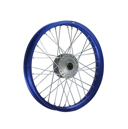 HMParts Alu Felge 17 Zoll vorne Blau Eloxiert Geeignet für fast alle Modelle mit 12 mm Achse Dirt Bike, Pit Bike, XMOTOS, MotoCross (Blau) von HMParts