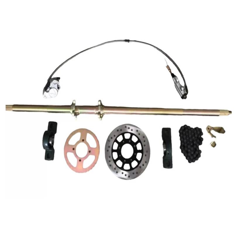 HMParts Hinterachse Set 1120 mm mit Bremse Kettenrad etc. ATV/Quad 4 Takt Eigenbau etc. von HMParts